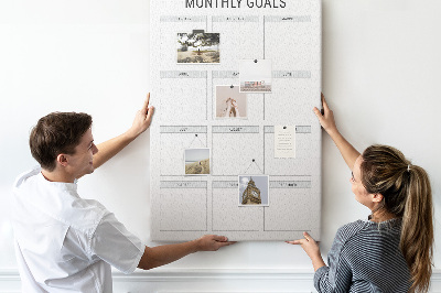 Tabla de pluta Planificarea obiectivelor lunare în calendar