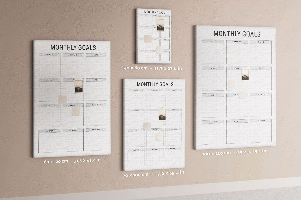 Tabla de pluta Planificarea obiectivelor lunare în calendar