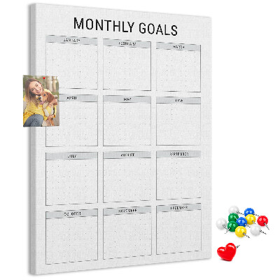 Tabla de pluta Planificarea obiectivelor lunare în calendar