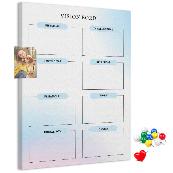 Tabla de pluta Tablă de viziune cu categorii de dezvoltare personală