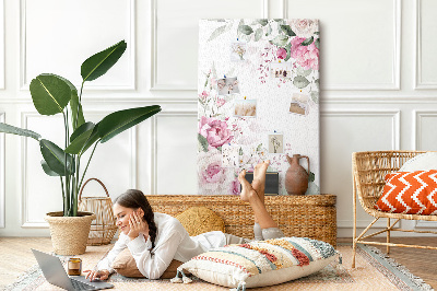 Tabla de pluta Model floral în nuanțe delicate de roz