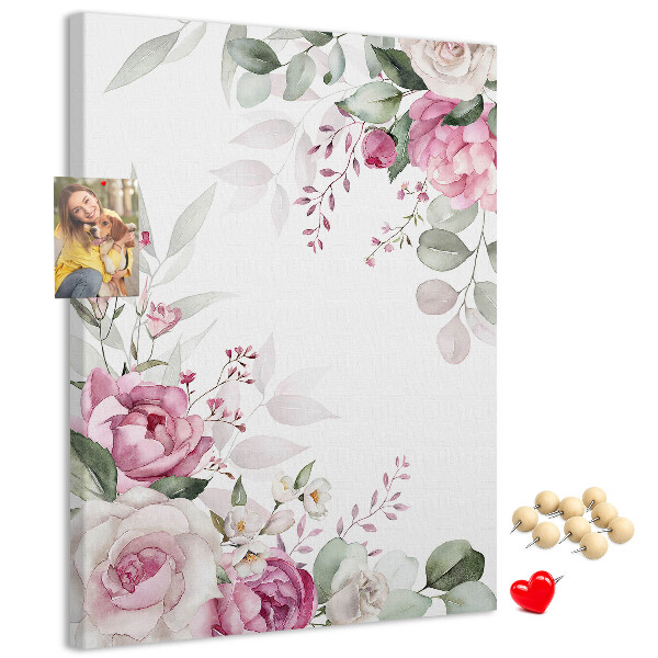 Tabla de pluta Model floral în nuanțe delicate de roz
