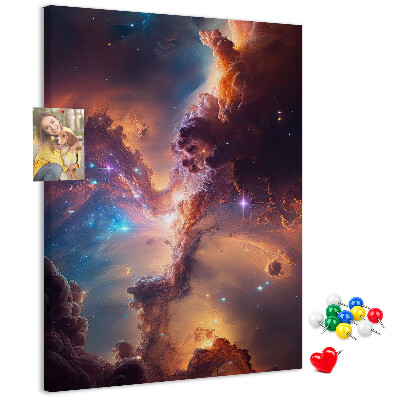 Tabla de pluta Fenomene cosmice într-o galaxie colorată