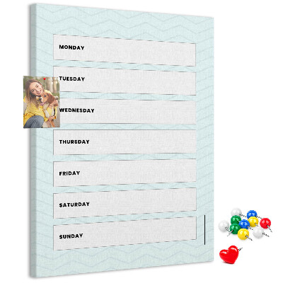 Panou plută Plan săptămânal într-un model geometric