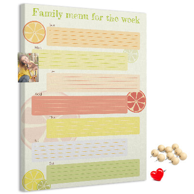 Tabla de pluta Un plan de mese săptămânal colorat pentru familia ta
