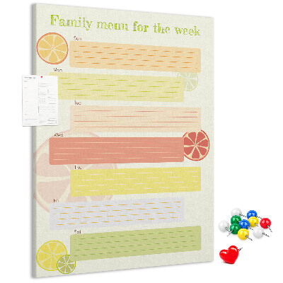 Tabla de pluta Un plan de mese săptămânal colorat pentru familia ta