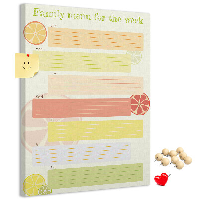 Tabla de pluta Un plan de mese săptămânal colorat pentru familia ta