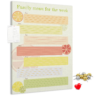 Tabla de pluta Un plan de mese săptămânal colorat pentru familia ta