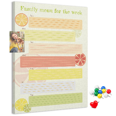 Tabla de pluta Un plan de mese săptămânal colorat pentru familia ta