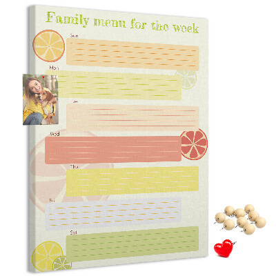 Tabla de pluta Un plan de mese săptămânal colorat pentru familia ta