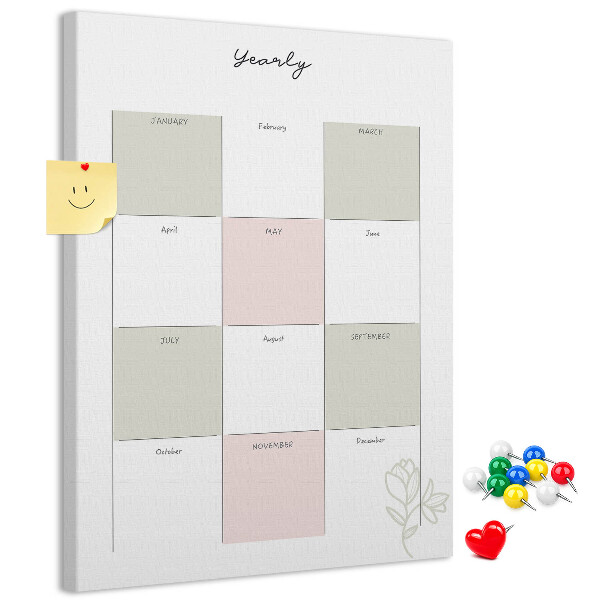 Tabla de pluta Planificator anual cu design minimalist