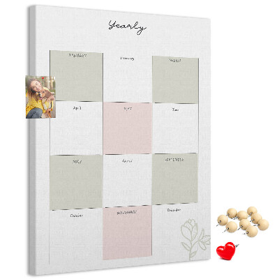 Tabla de pluta Planificator anual cu design minimalist