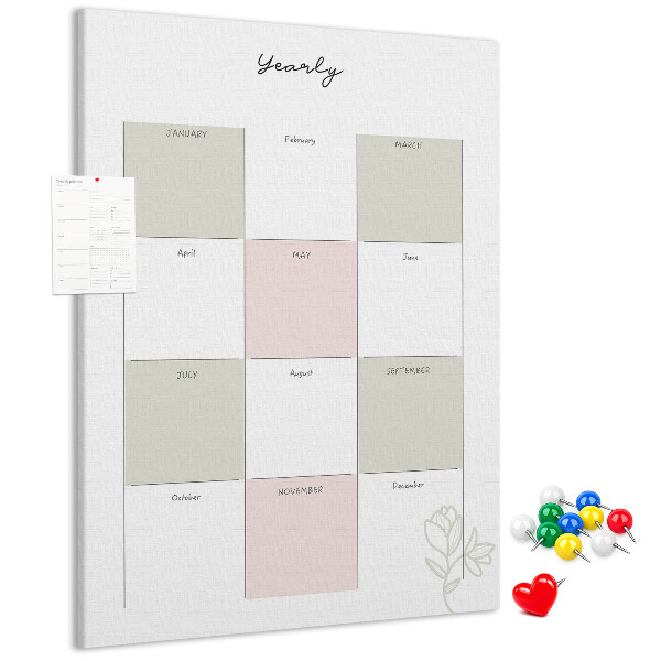 Tabla de pluta Planificator anual cu design minimalist