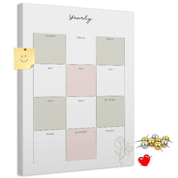 Tabla de pluta Planificator anual cu design minimalist