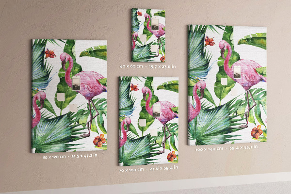 Panou plută Flamingo veseli într-un cadru tropical