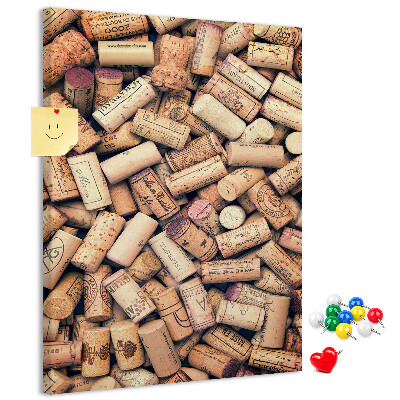 Panou plută O colecție de dopuri de sticle de vin