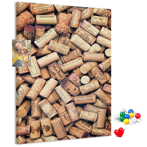Panou plută O colecție de dopuri de sticle de vin