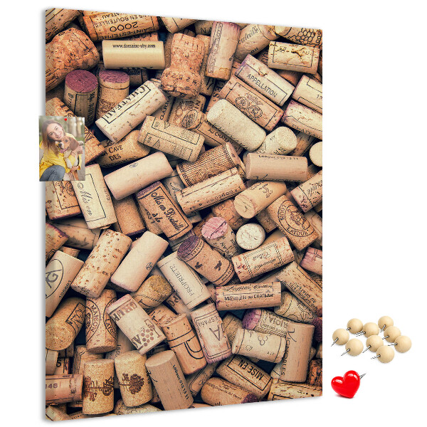 Panou plută O colecție de dopuri de sticle de vin