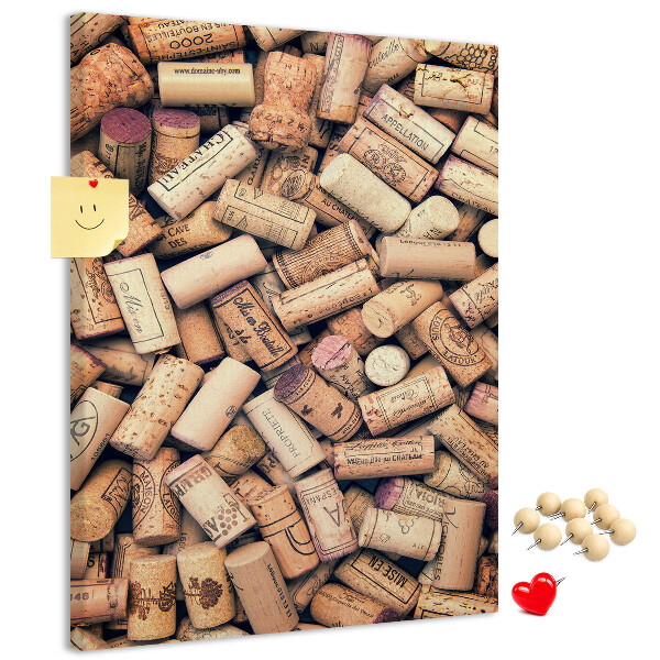 Panou plută O colecție de dopuri de sticle de vin