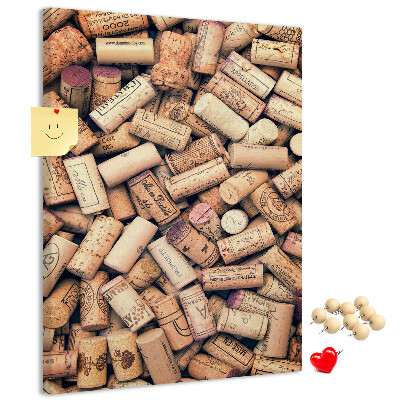 Panou plută O colecție de dopuri de sticle de vin