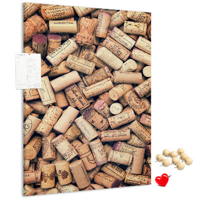 Panou plută O colecție de dopuri de sticle de vin