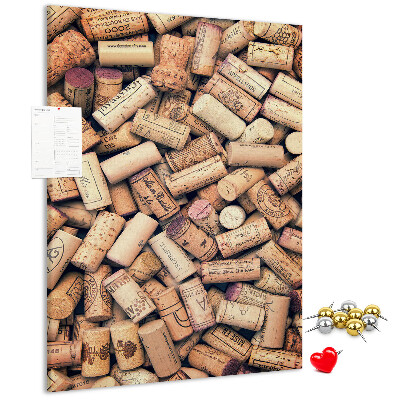 Panou plută O colecție de dopuri de sticle de vin