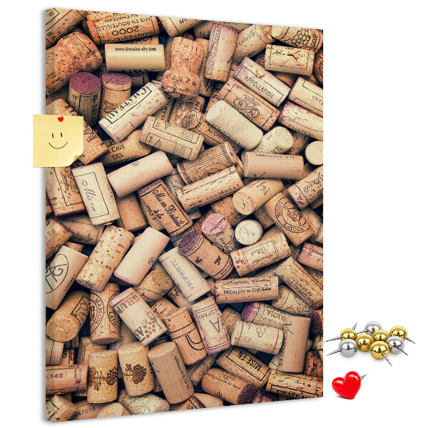 Panou plută O colecție de dopuri de sticle de vin