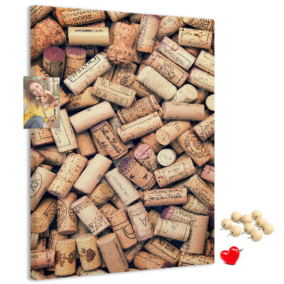 Panou plută O colecție de dopuri de sticle de vin