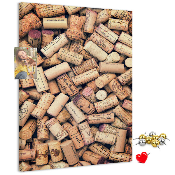 Panou plută O colecție de dopuri de sticle de vin
