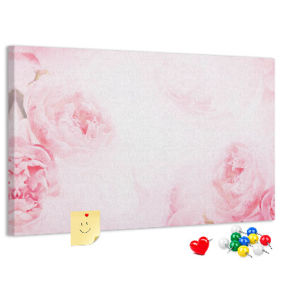 Panou din pluta Flori roz delicate pe un fundal deschis
