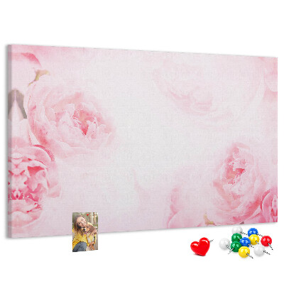 Panou din pluta Flori roz delicate pe un fundal deschis