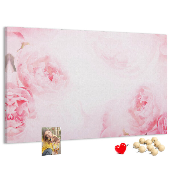 Panou din pluta Flori roz delicate pe un fundal deschis