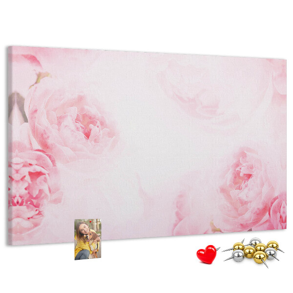 Panou din pluta Flori roz delicate pe un fundal deschis