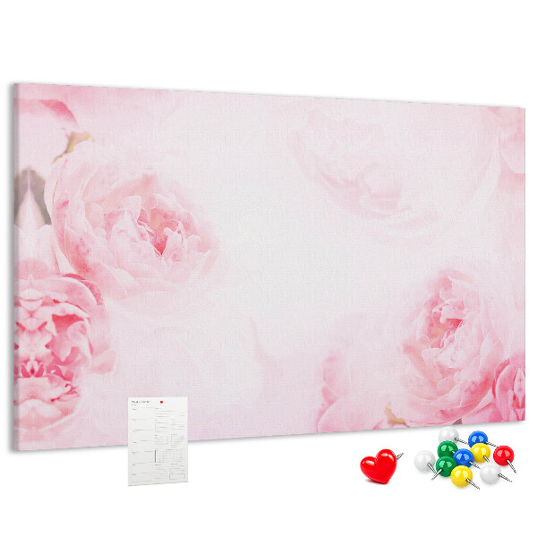 Panou din pluta Flori roz delicate pe un fundal deschis
