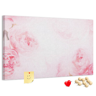 Panou din pluta Flori roz delicate pe un fundal deschis