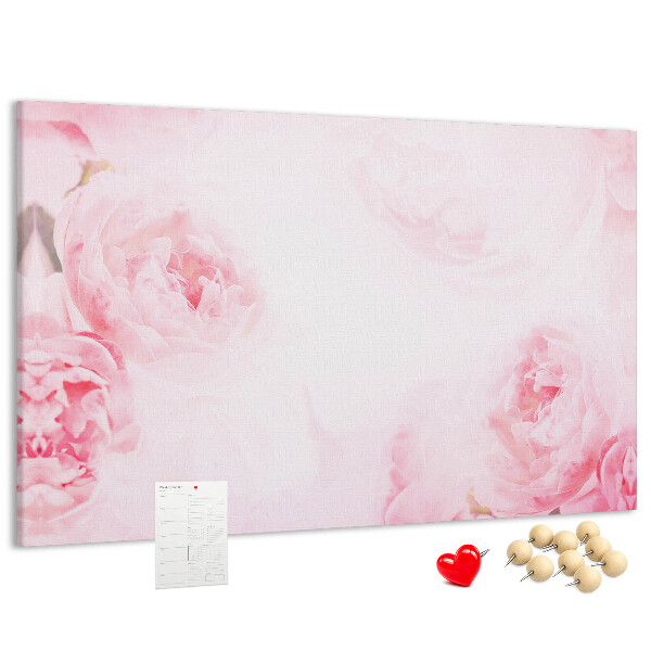 Panou din pluta Flori roz delicate pe un fundal deschis