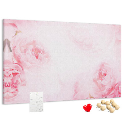Panou din pluta Flori roz delicate pe un fundal deschis