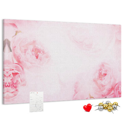 Panou din pluta Flori roz delicate pe un fundal deschis