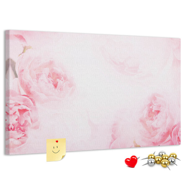 Panou din pluta Flori roz delicate pe un fundal deschis