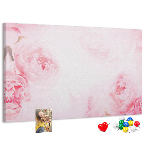 Panou din pluta Flori roz delicate pe un fundal deschis