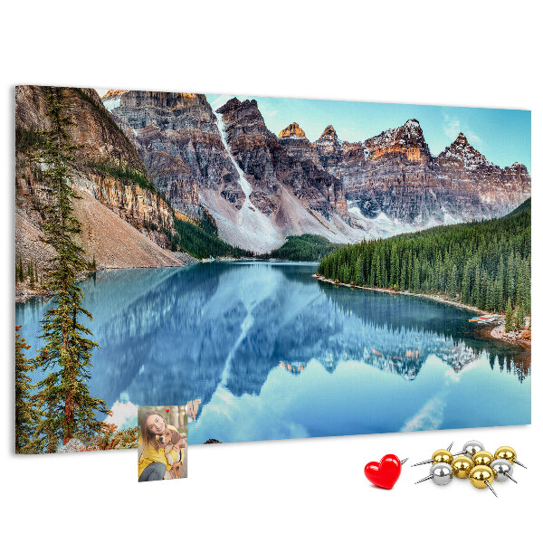Panou de pluta Peisaj montan reflectat în lac
