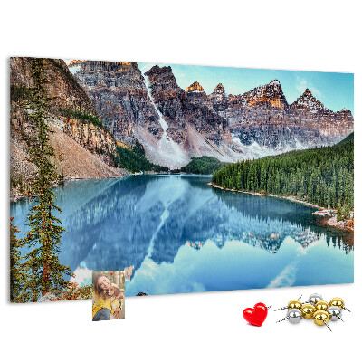 Panou de pluta Peisaj montan reflectat în lac