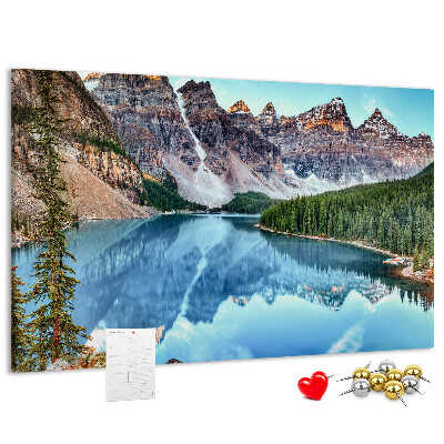 Panou de pluta Peisaj montan reflectat în lac