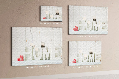 Panou din pluta Inscripție elegantă HOME pe fundal alb