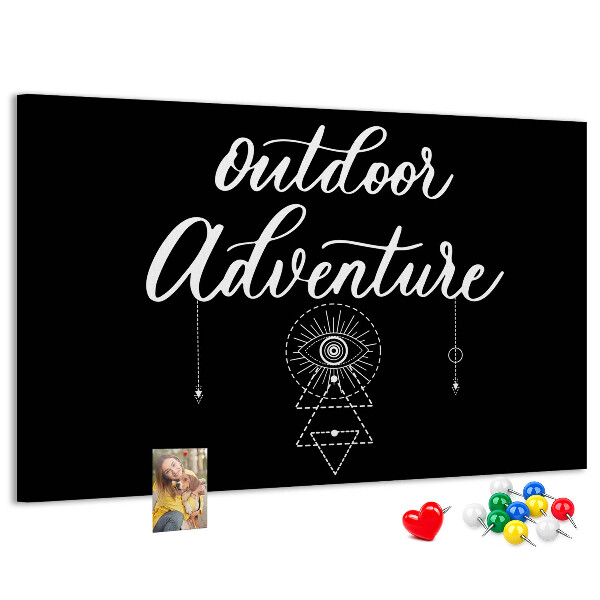 Panou din pluta Aventură în aer liber cu simboluri