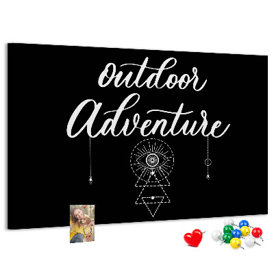 Panou din pluta Aventură în aer liber cu simboluri