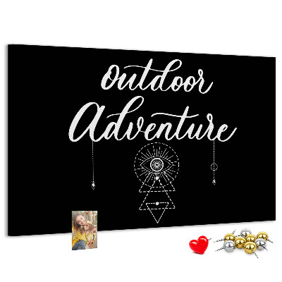 Panou din pluta Aventură în aer liber cu simboluri