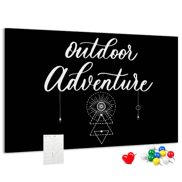 Panou din pluta Aventură în aer liber cu simboluri