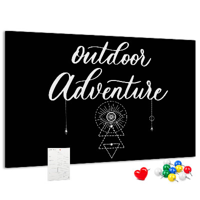 Panou din pluta Aventură în aer liber cu simboluri