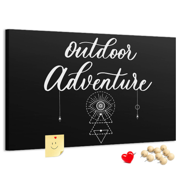 Panou din pluta Aventură în aer liber cu simboluri